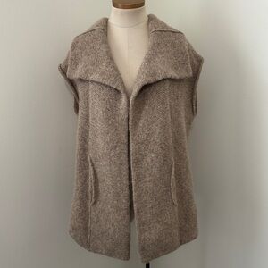 Brochu Walker Medium 100% Superfine Alpaca Brown Sweater Cardigan Minimalist
